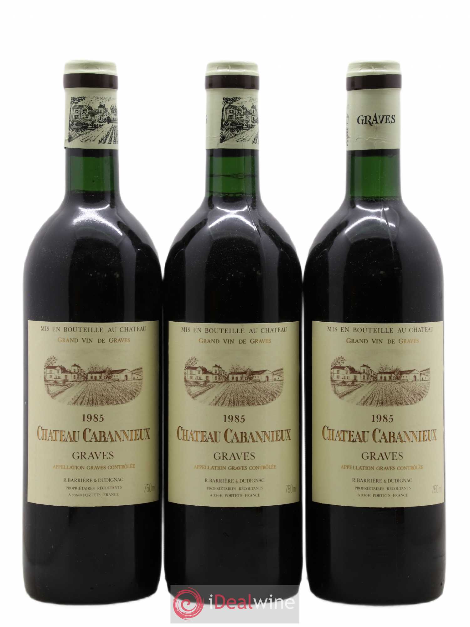 Château Cabannieux 1985 - Lot de 3 bouteilles - 0