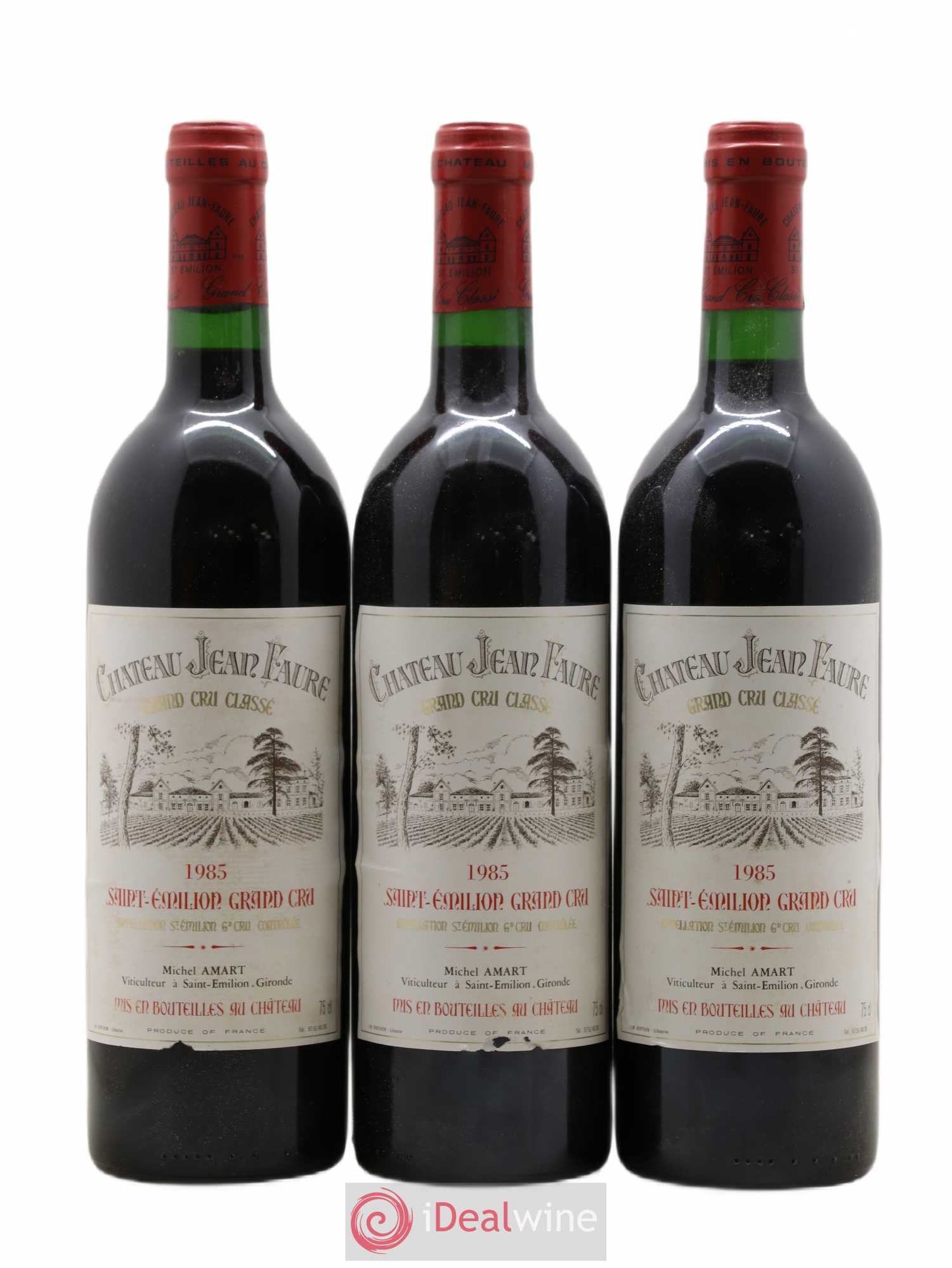 Château Jean Faure Grand Cru Classé 1985 - Lot de 3 bouteilles - 0