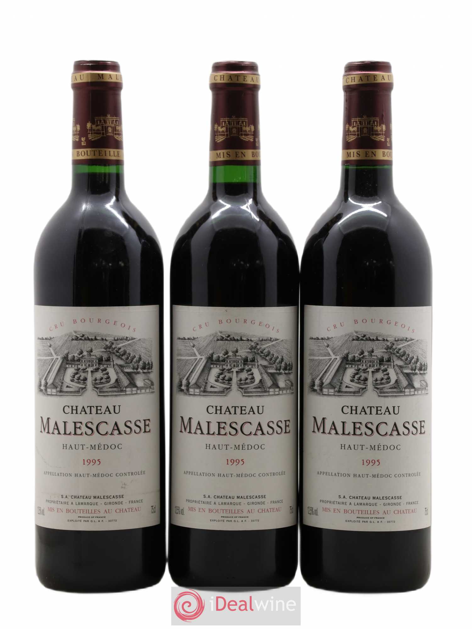 Château Malescasse Cru Bourgeois Exceptionnel 1995 - Lot de 3 bouteilles - 0