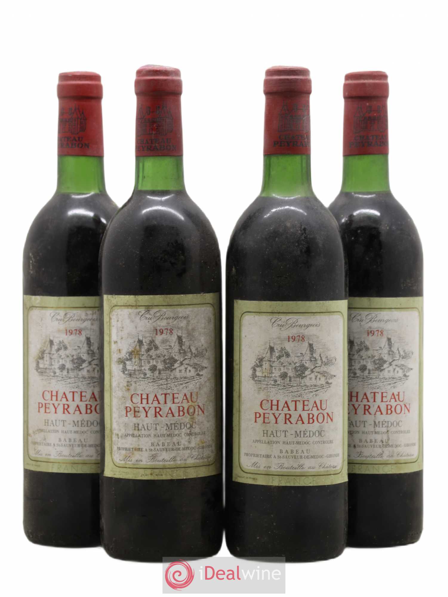 Château Peyrabon Cru Bourgeois 1978 - Lot de 4 bouteilles - 0