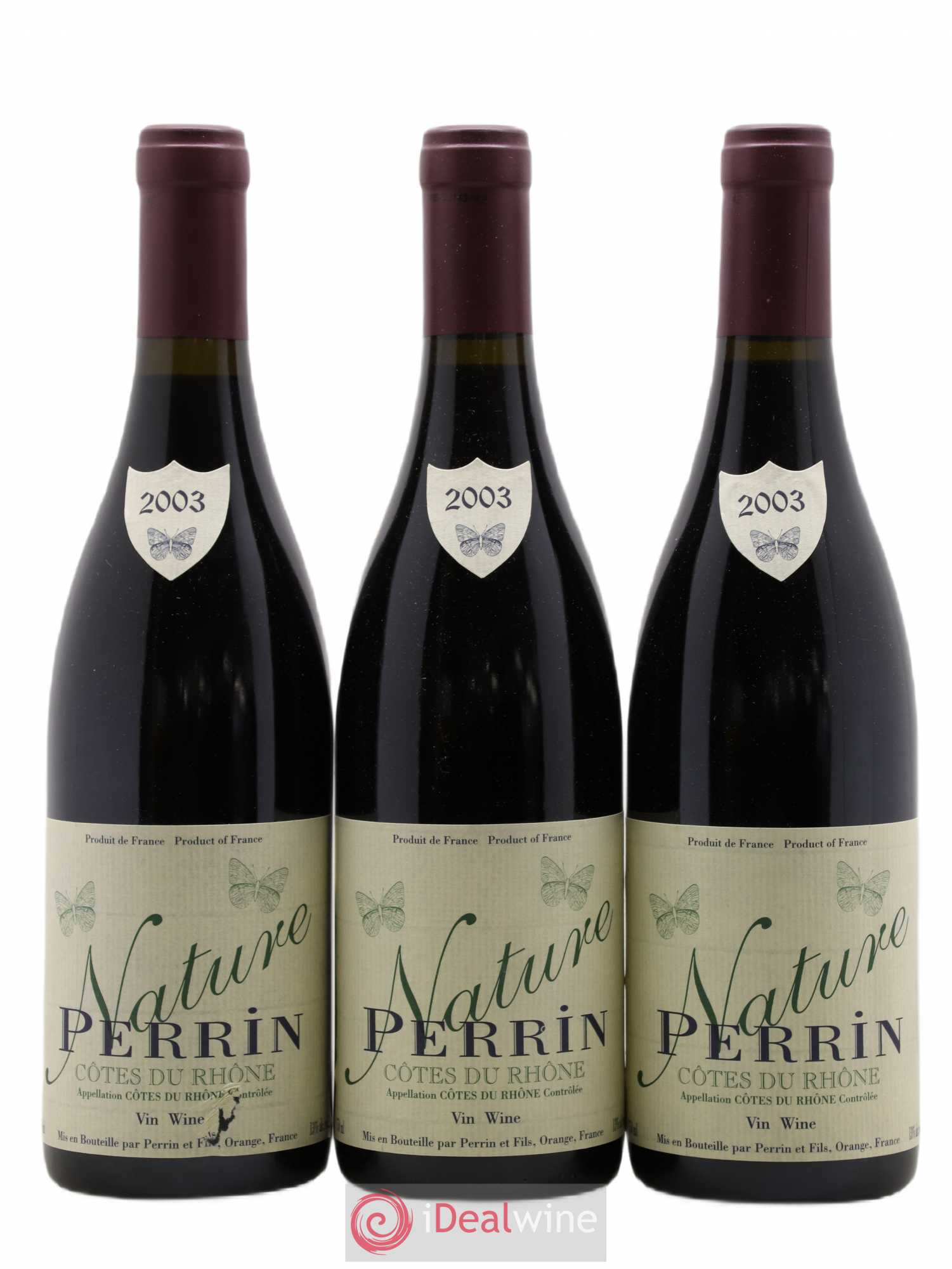 Côtes-du-Rhône Nature Perrin Et Fils 2003 - Posten von 3 Flaschen - 0