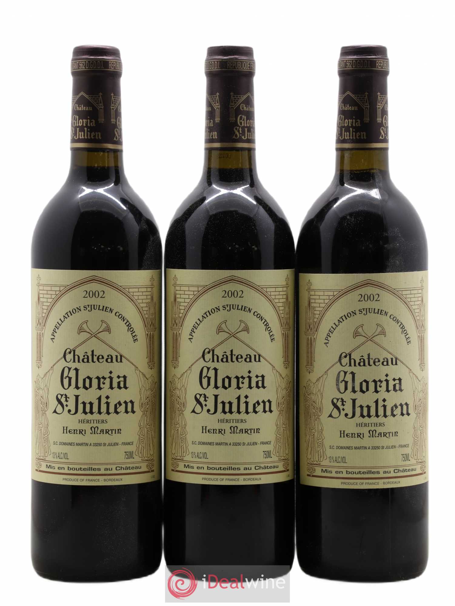 Château Gloria 2002 - Lot de 3 bouteilles - 0