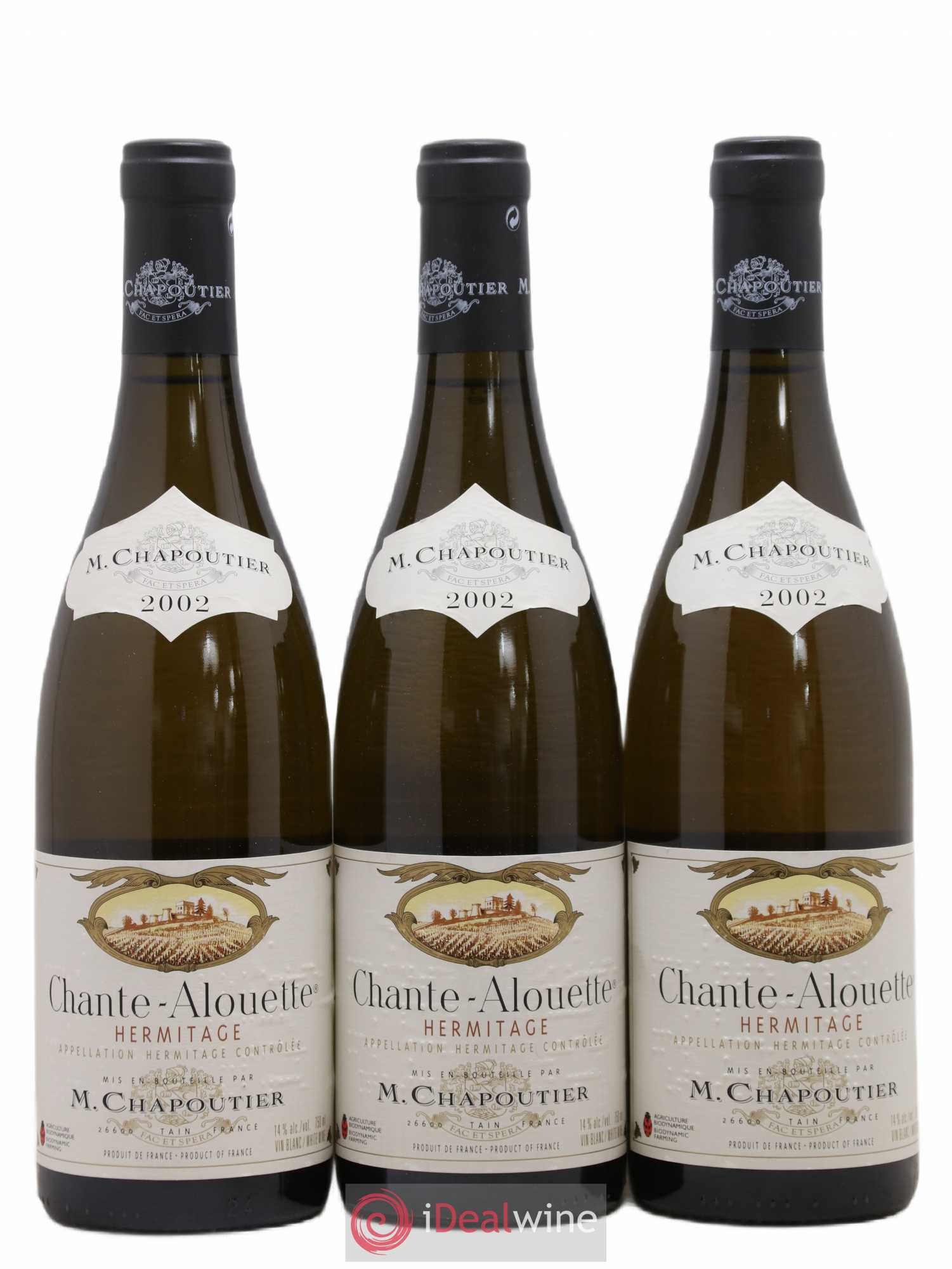Hermitage Chante Alouette Chapoutier 2002 - Lot de 3 bouteilles - 0