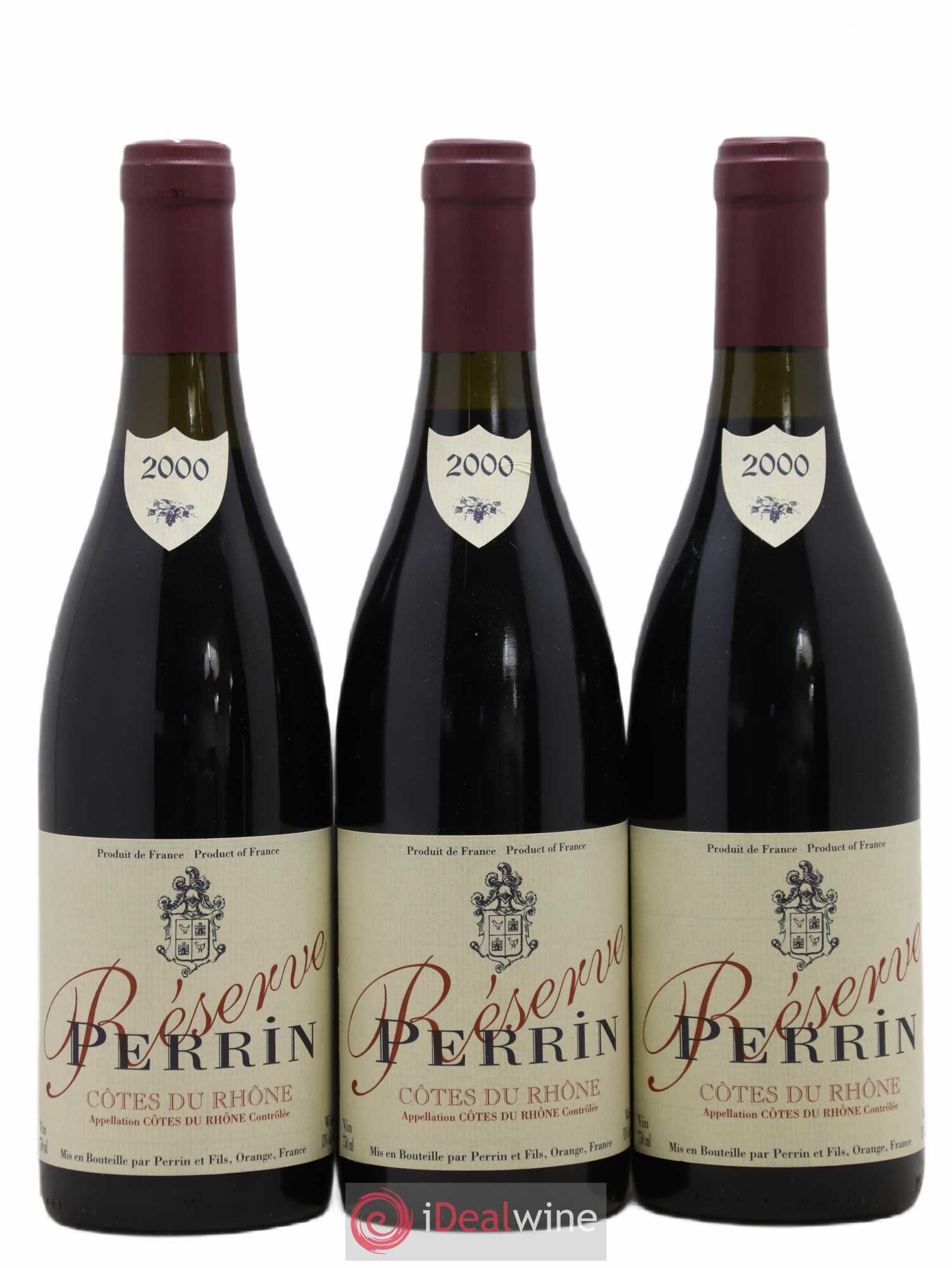 Côtes-du-Rhône Perrin Et Fils Reserve 2000 - Lot de 3 bouteilles - 0