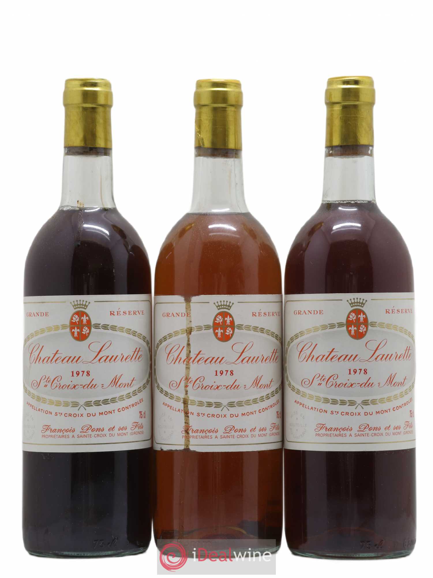 Sainte-Croix-du-Mont Château Laurette 1978 - Lotto di 3 bottiglie - 0