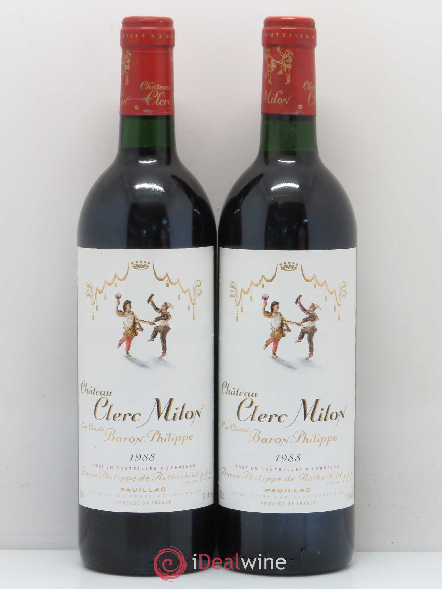 Château Clerc Milon 5ème Grand Cru Classé 1988 - Lot de 2 bouteilles - 0