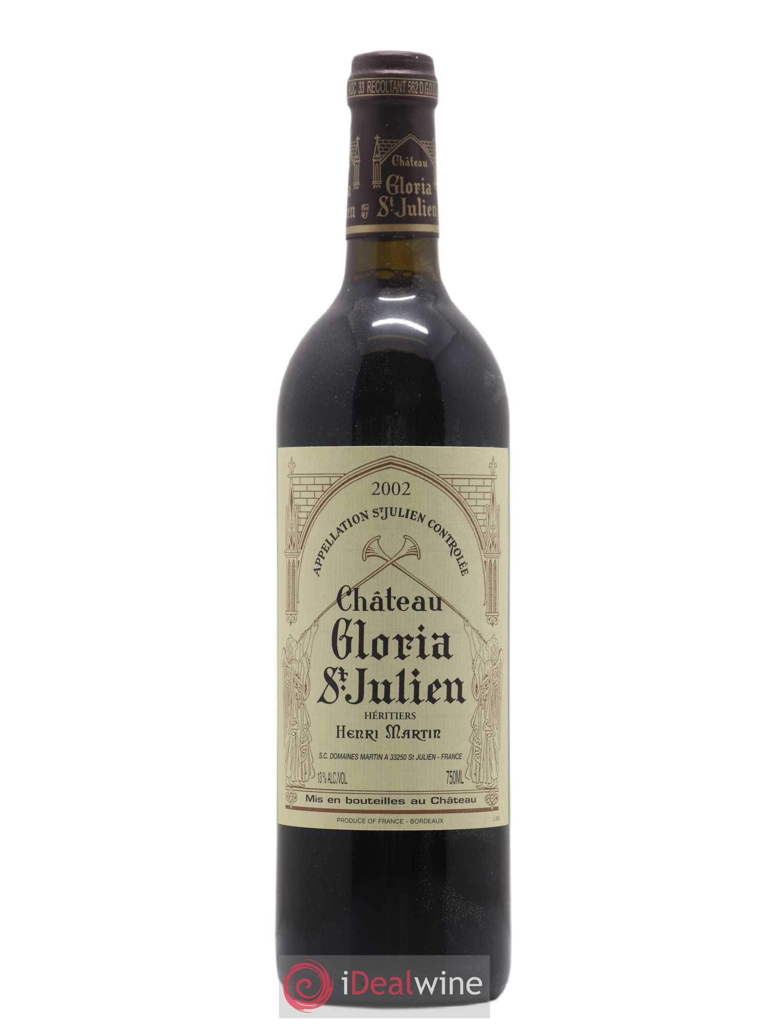 Château Gloria 2002 - Lot de 1 bouteille - 0