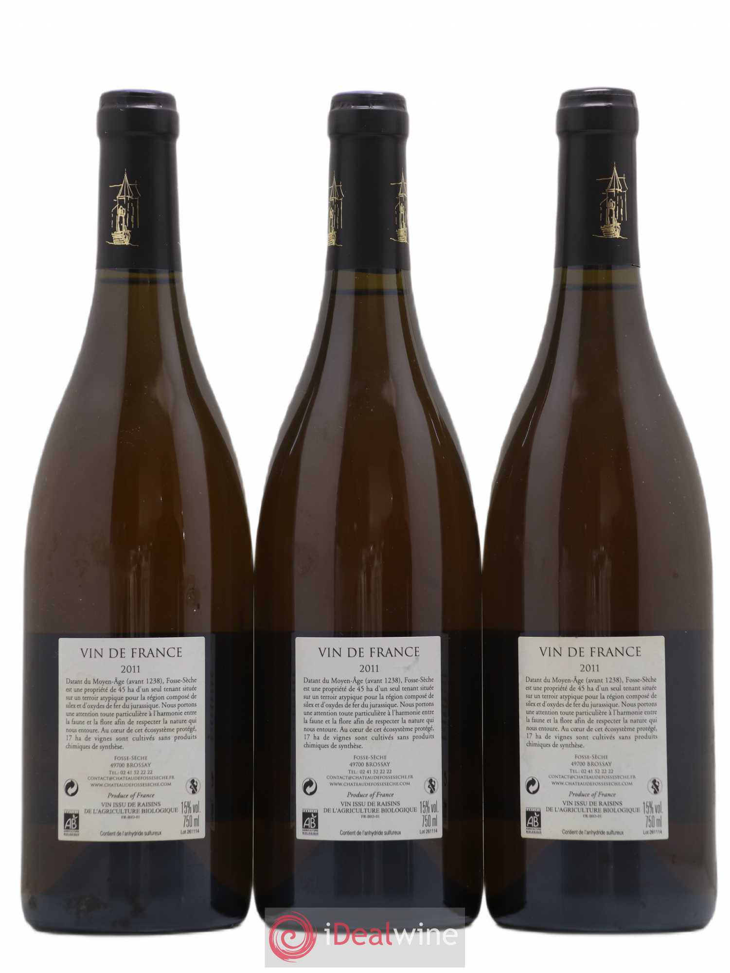 Vin de France Les Tris de la Chapellle Château de Fosse-Sèche 2011 - Lot de 3 bouteilles - 1