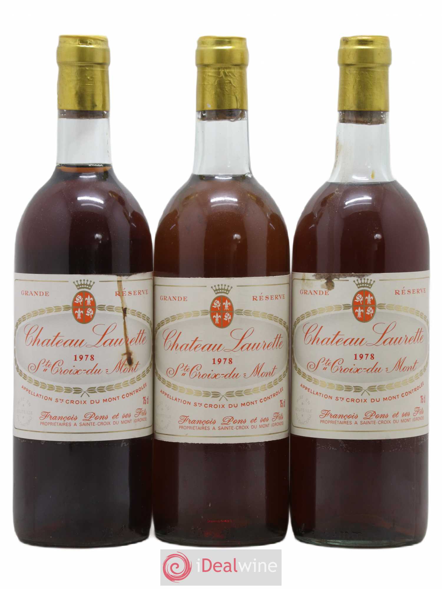 Sainte-Croix-du-Mont Château Laurette Grande Réserve 1978 - Lotto di 3 bottiglie - 0
