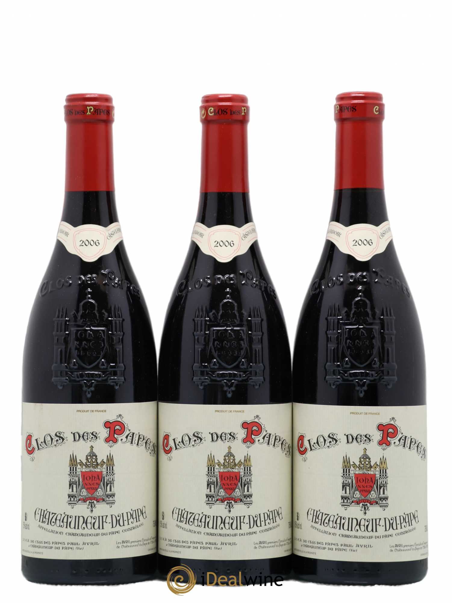 Châteauneuf-du-Pape Clos des Papes - Paul Avril 2006 - Lot de 3 bouteilles - 0