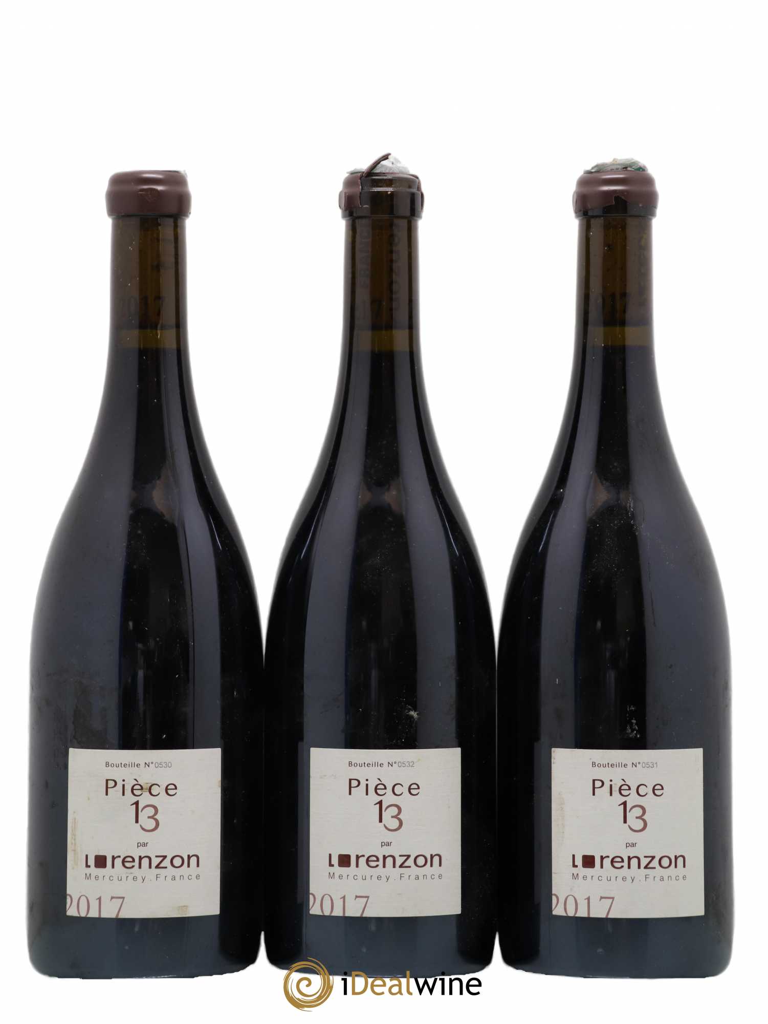 Mercurey 1er Cru Pièce 13 Bruno Lorenzon 2017 - Lot de 3 bouteilles - 0