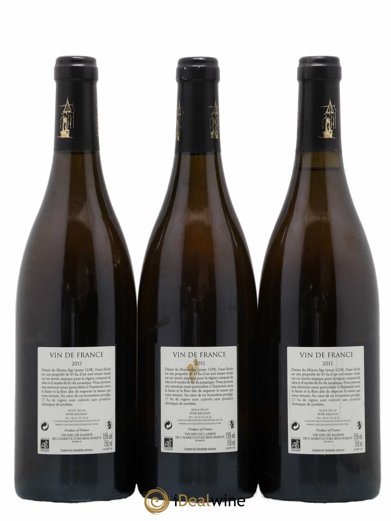 Vin de France Les Tris de la Chapellle Château de Fosse-Sèche 2011 - Lot de 3 bouteilles - 1