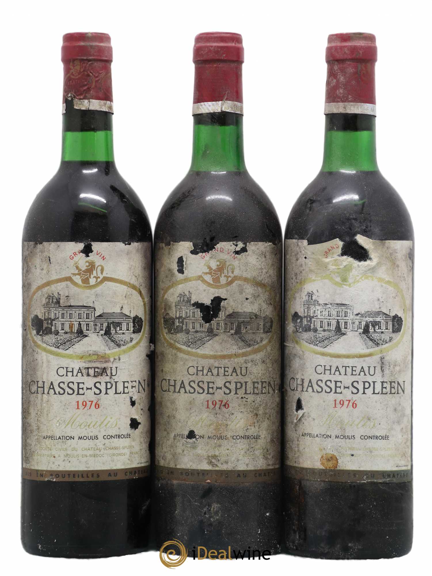Château Chasse Spleen 1976 - Lot de 3 bouteilles - 0
