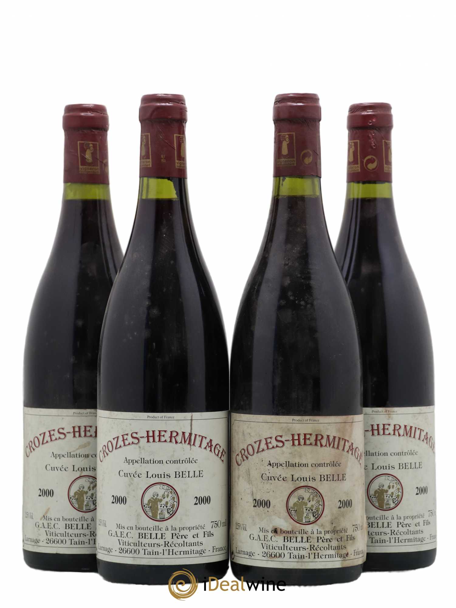 Crozes-Hermitage Cuvée Louis Belle Belle Père & Fils 2000 - Lot of 4 bottles - 0