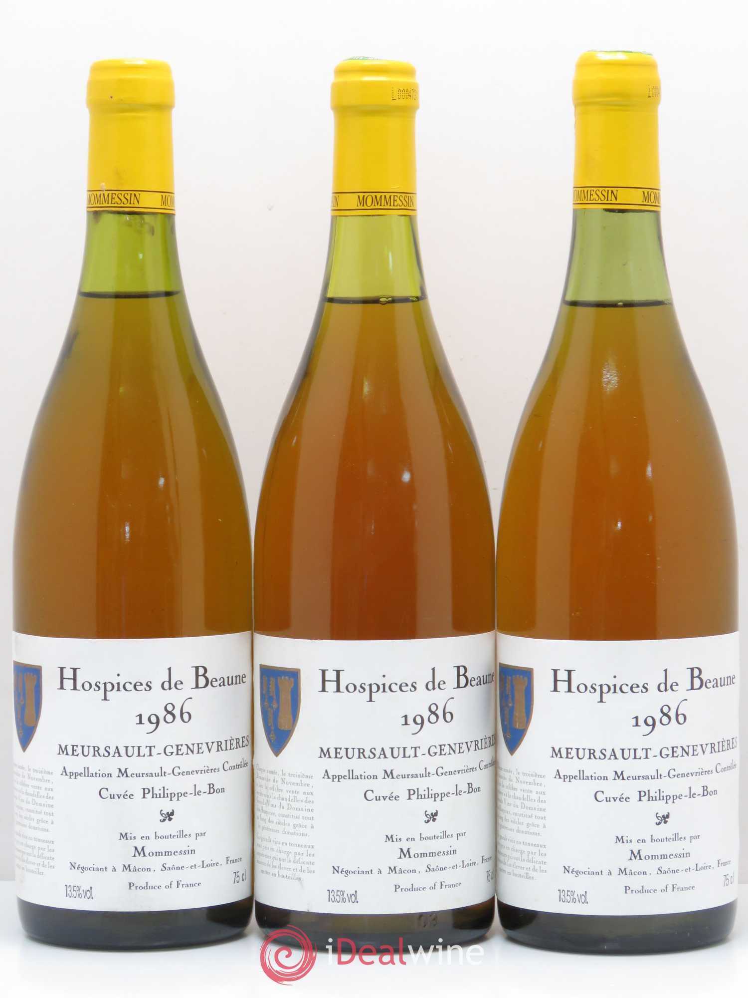 Meursault 1er Cru Les Genevrières Cuvée Philippe Le Bon Mise Mommessin 1986 - Posten von 3 Flaschen - 0