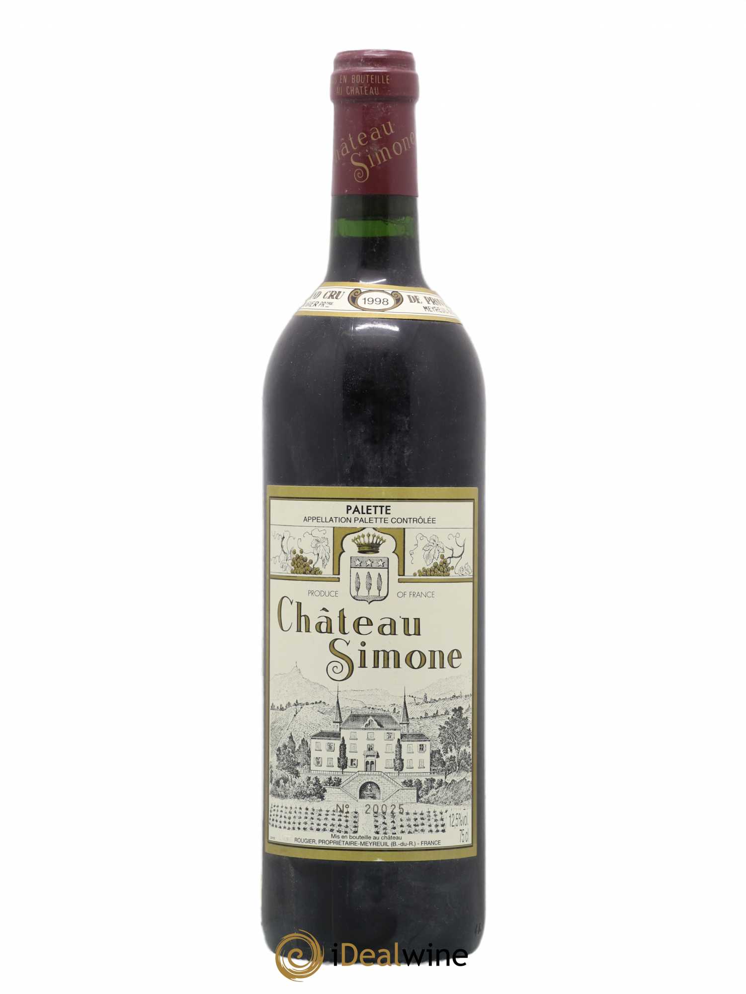 Palette Château Simone Famille Rougier 1998 - Posten von 1 Flasche - 0
