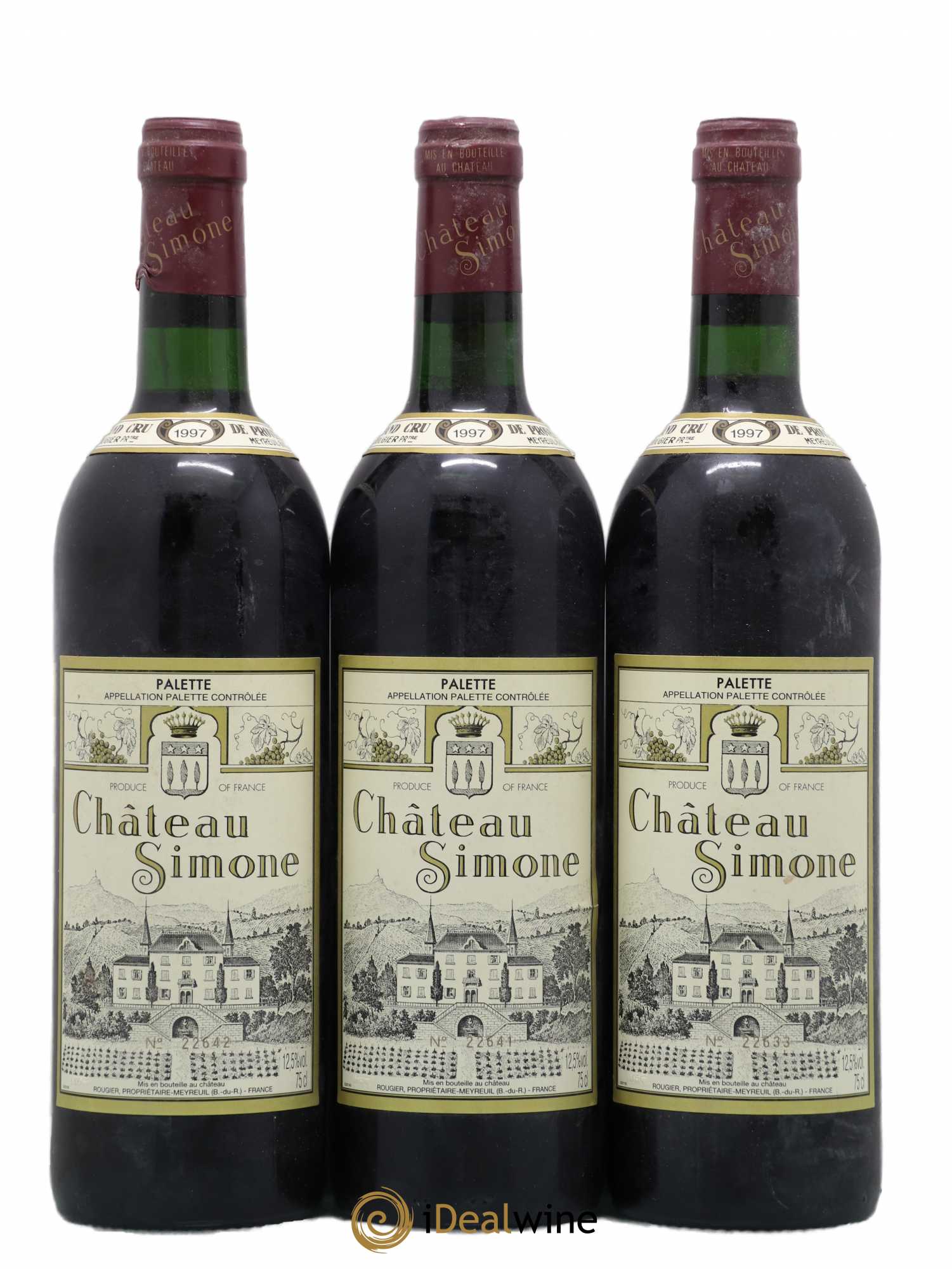 Palette Château Simone Famille Rougier 1997 - Lot de 3 bouteilles - 0