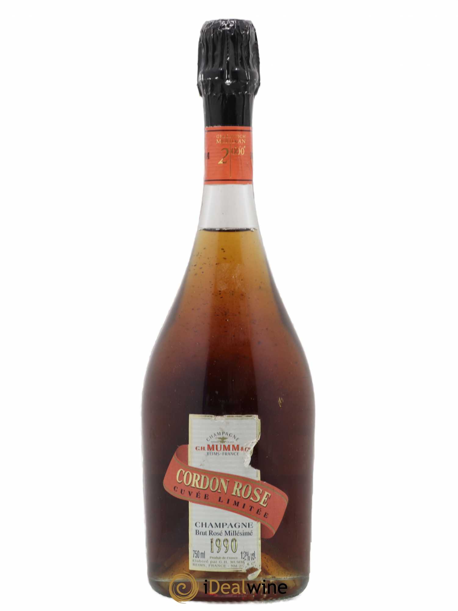 Champagne - Cordon Rose Mumm 1990 - Lot de 1 bouteille - 0