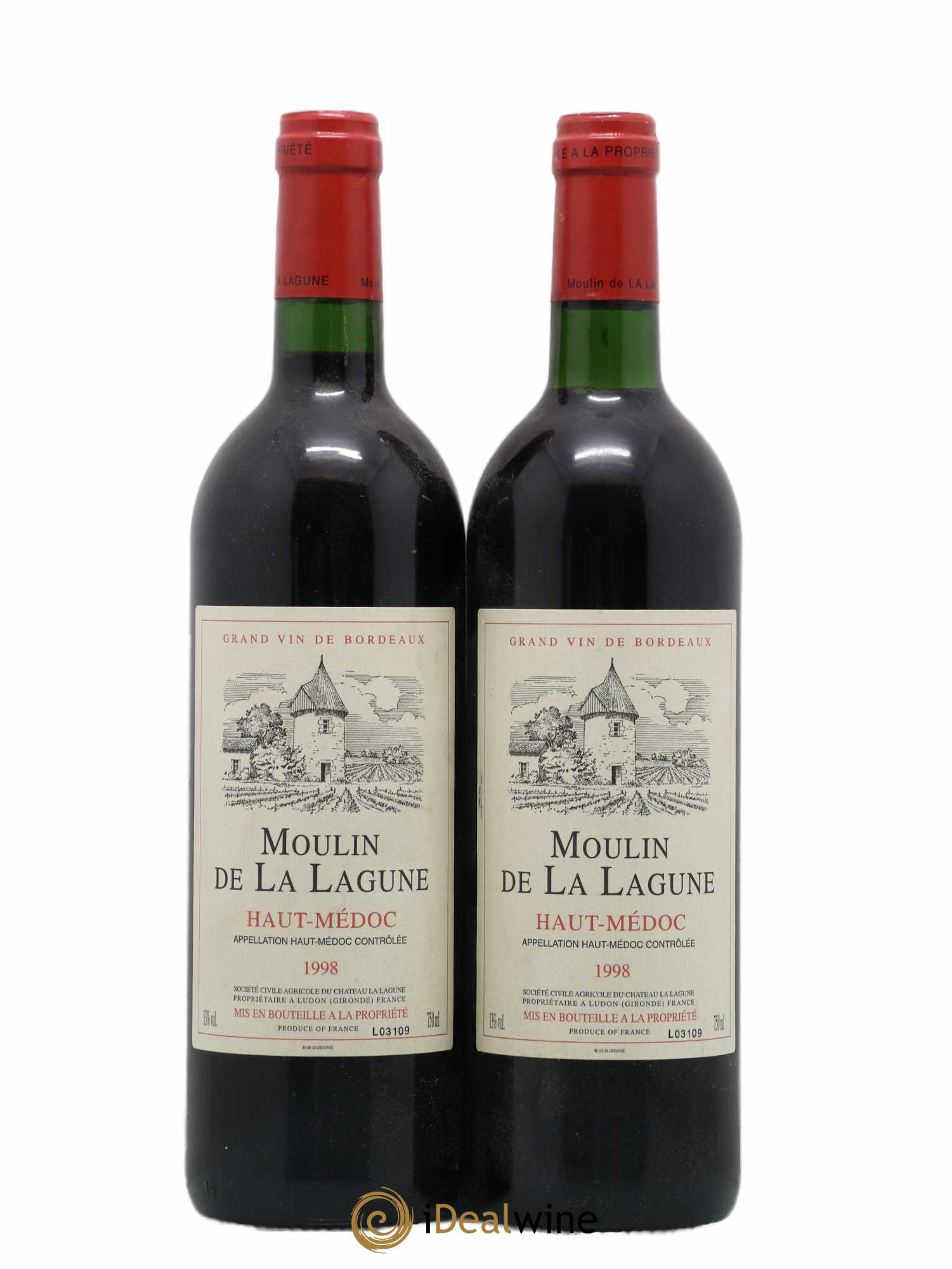Moulin de La Lagune Second Vin 1998 - Lot de 2 bouteilles - 0