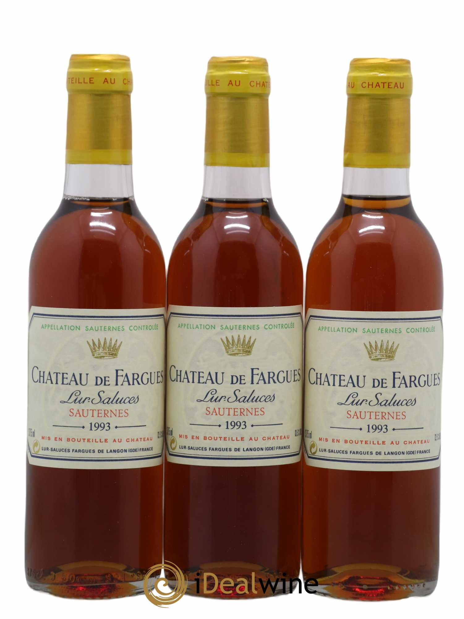 Château de Fargues 1993 - Posten von 3 Demi-Flaschen - 0