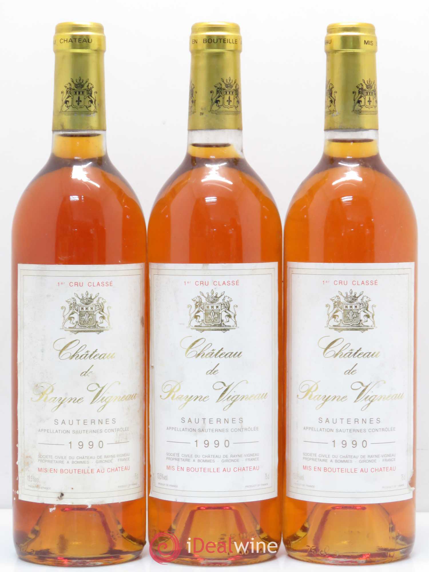 Château de Rayne Vigneau 1er Grand Cru Classé 1990 - Lotto di 3 bottiglie - 0