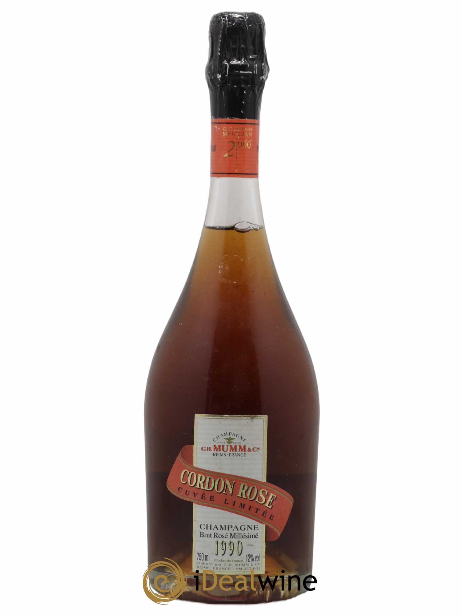 Champagne - Cordon Rose Mumm 1990 - Lot de 1 bouteille - 0