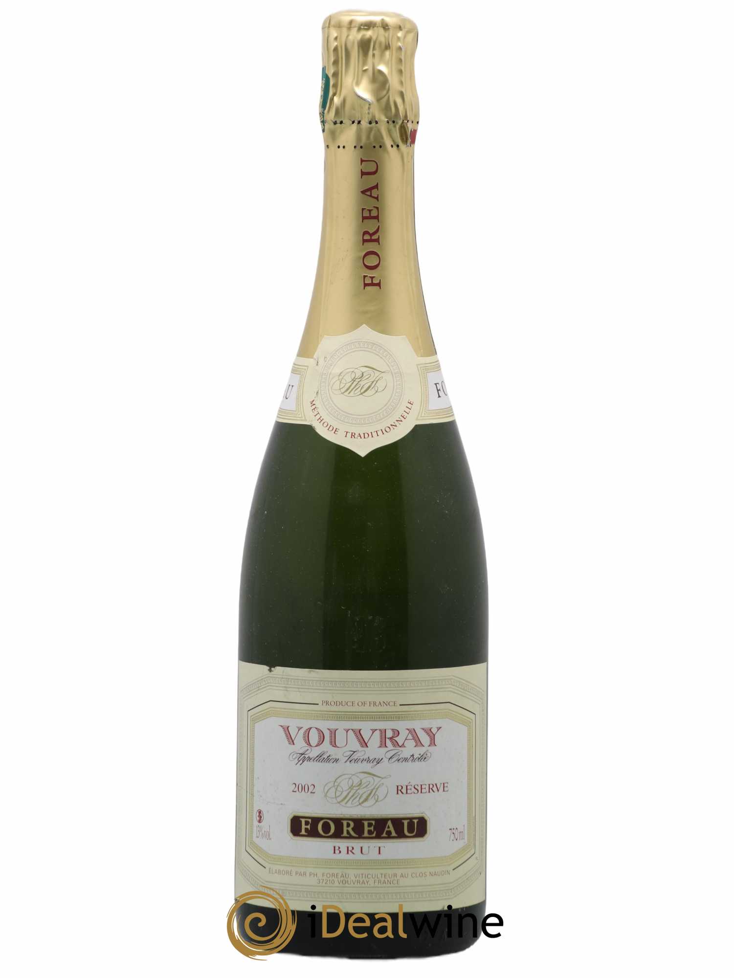 Vouvray Méthode Traditionnelle Brut Reserve Clos Naudin - Philippe Foreau 2002 - Lot de 1 bouteille - 0