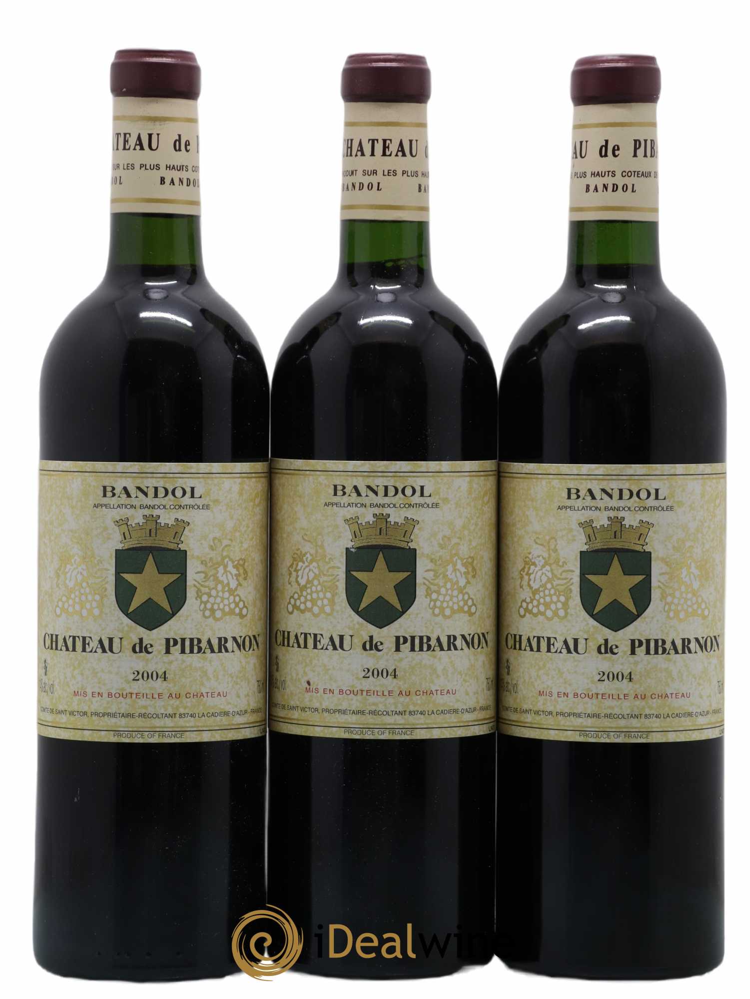 Bandol Château de Pibarnon Comte de Saint-Victor 2004 - Lot de 3 bouteilles - 0
