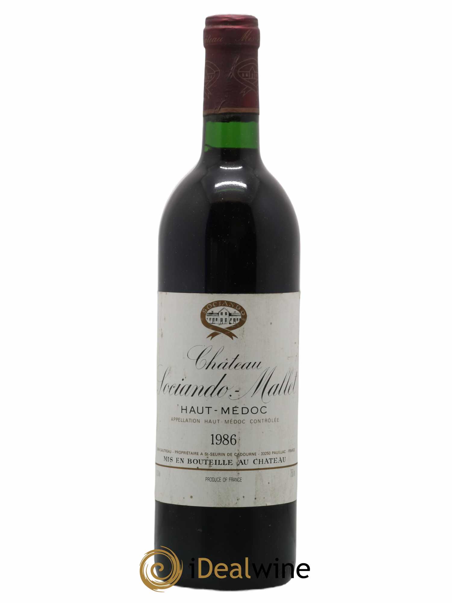 Château Sociando Mallet 1986 - Lot de 1 bouteille - 0