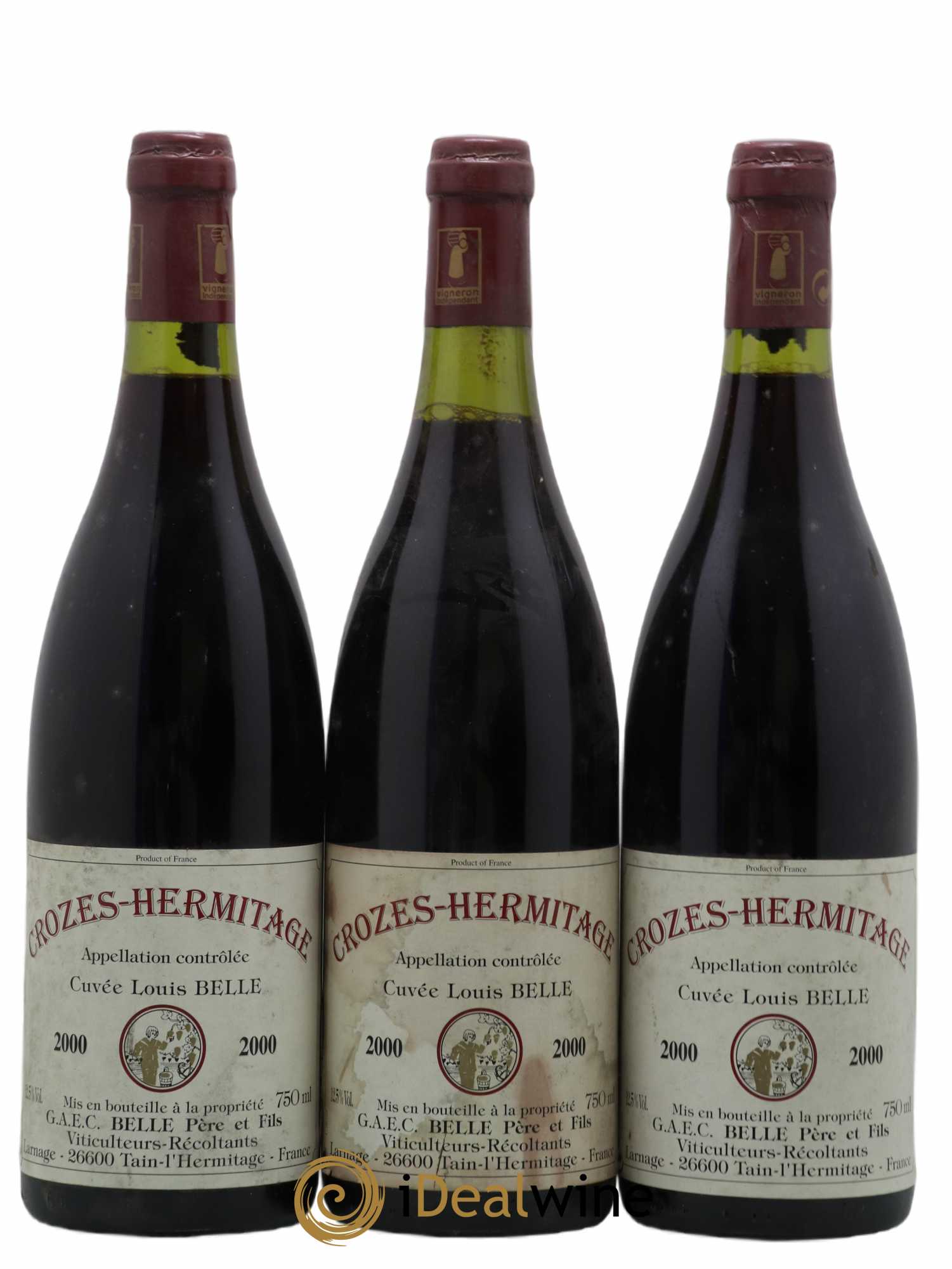 Crozes-Hermitage Cuvée Louis Belle 2000 - Posten von 3 Flaschen - 0