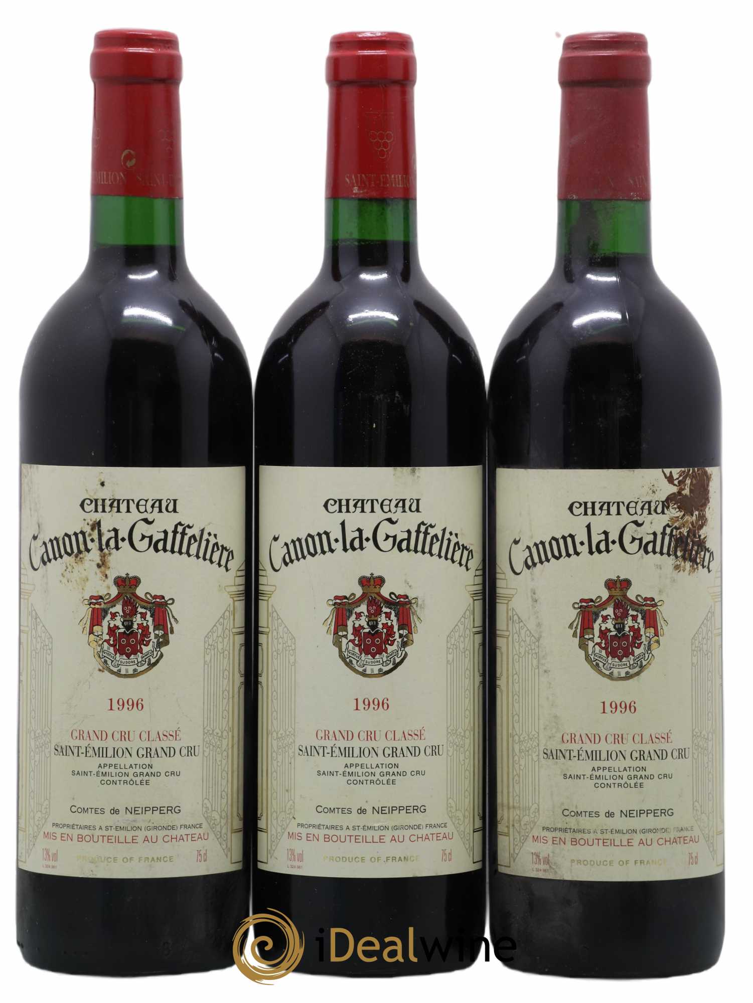 Château Canon la Gaffelière 1er Grand Cru Classé B 1996 - Lot de 3 bouteilles - 0