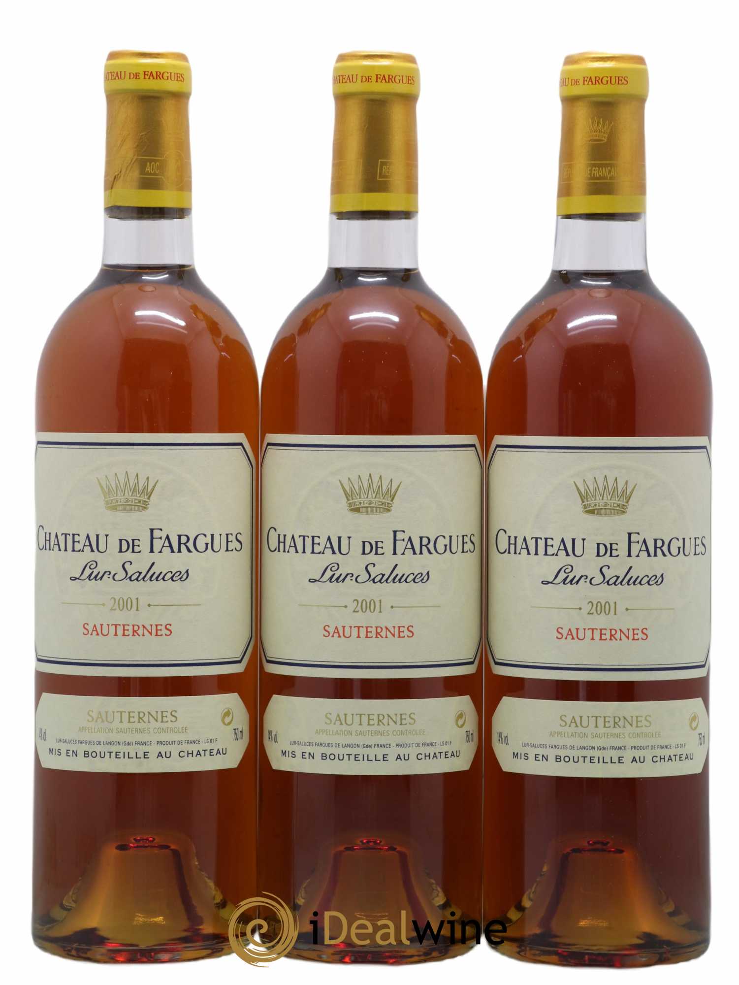 Château de Fargues 2001 - Lotto di 3 bottiglie - 0