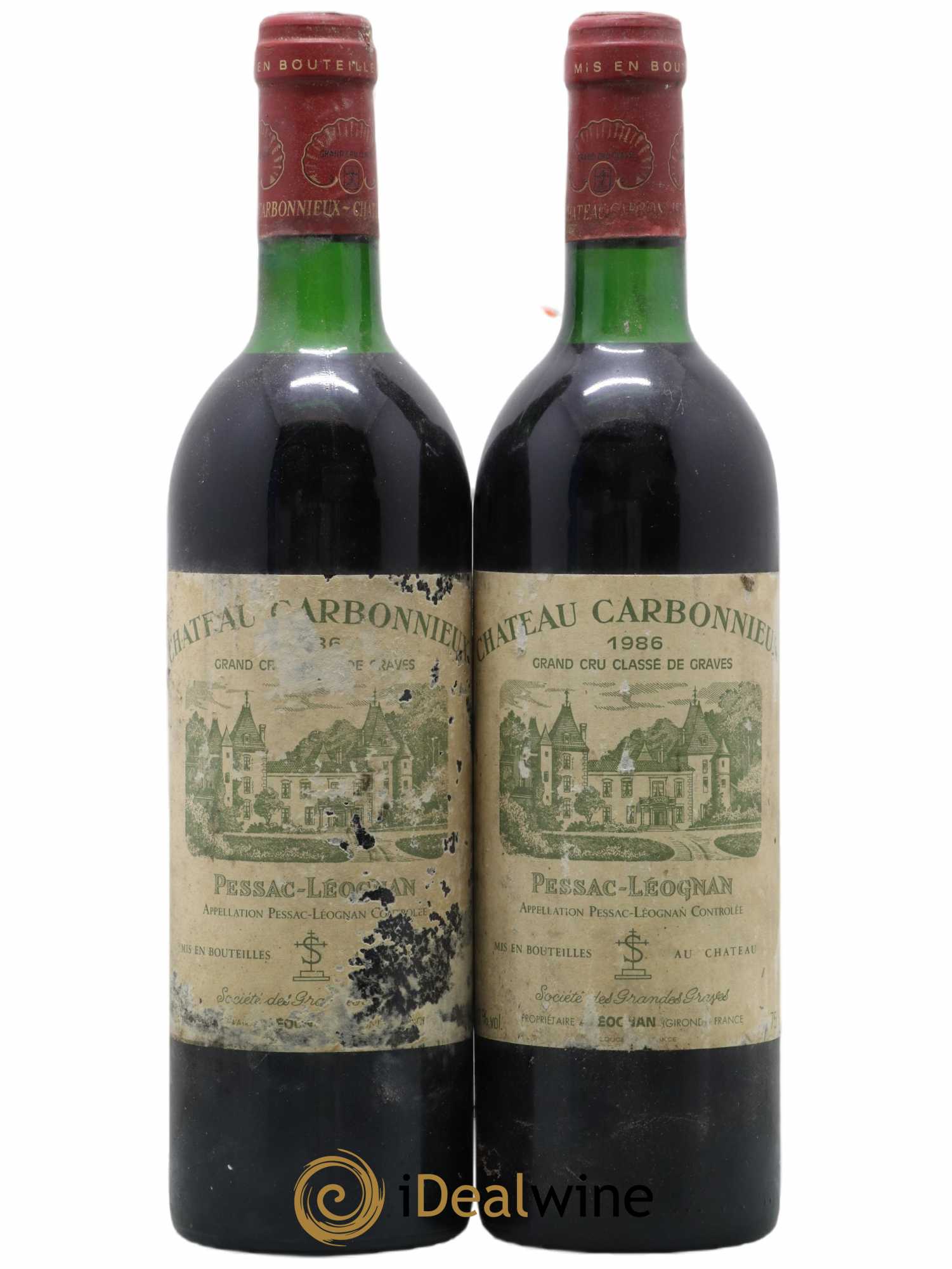Château Carbonnieux Cru Classé de Graves 1986 - Lot of 2 bottles - 0