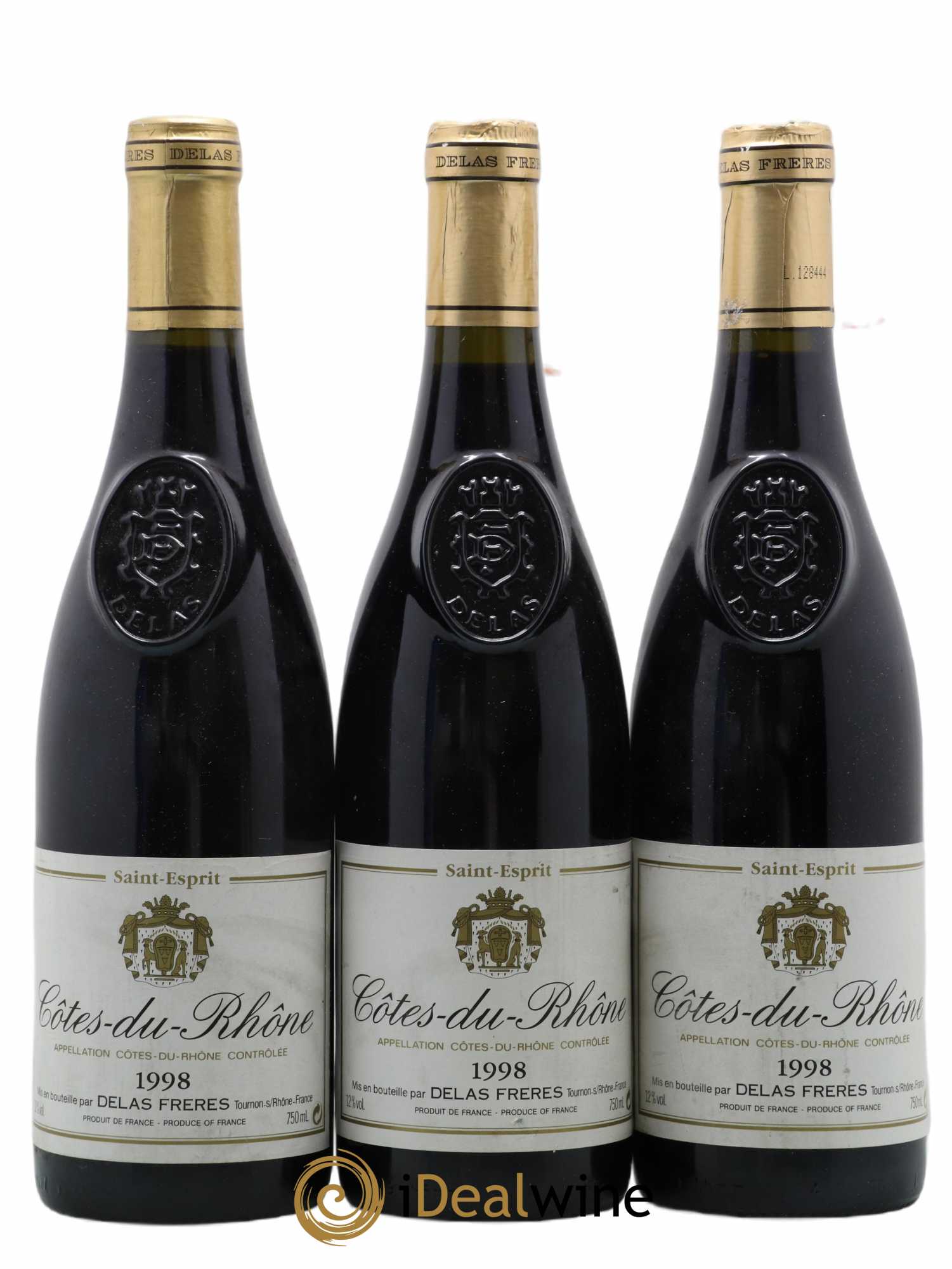 Côtes-du-Rhône Saint Esprit Delas Frères 1998 - Lot de 3 bouteilles - 0