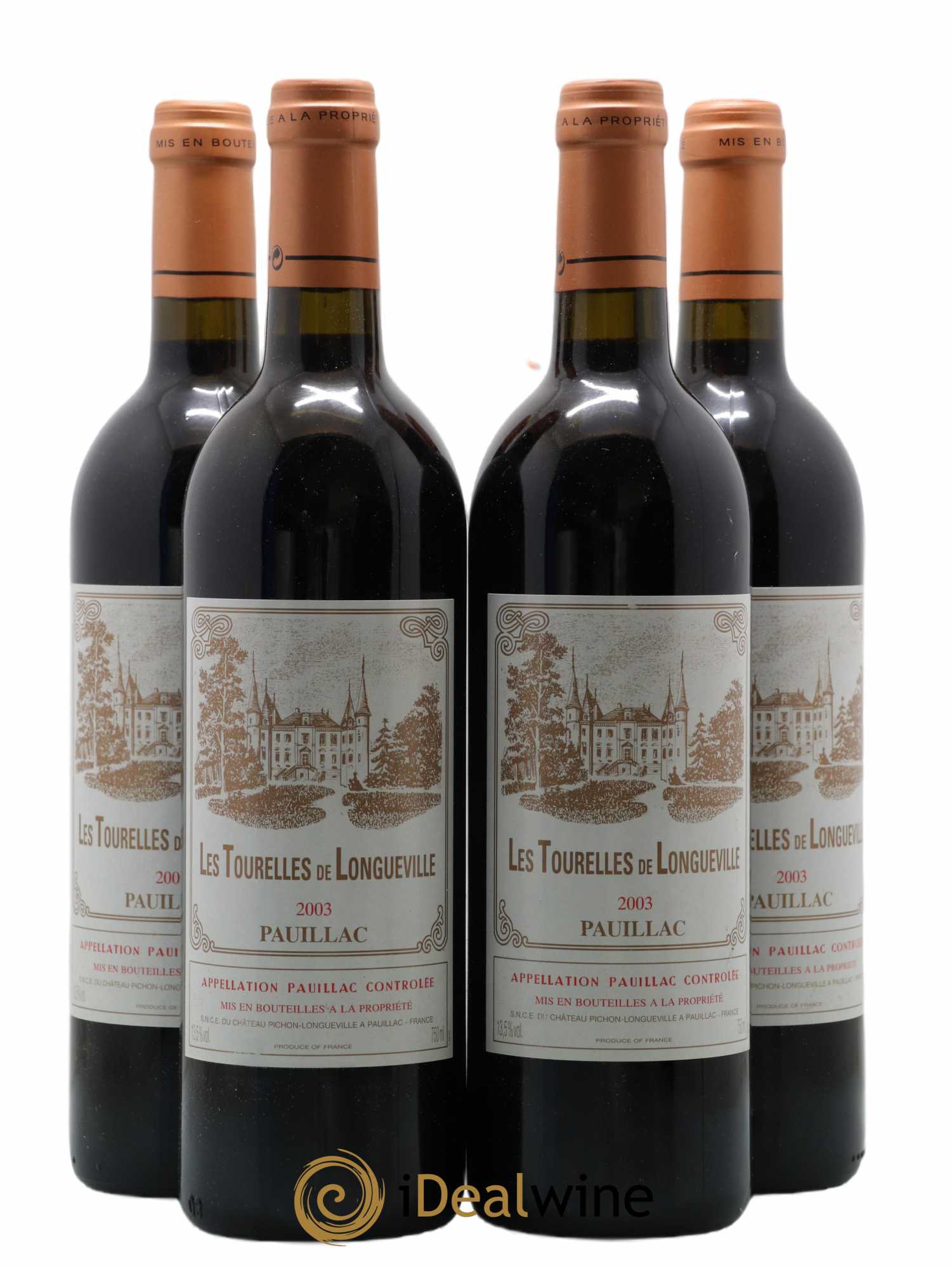 Les Tourelles de Longueville Second Vin 2003 - Lot de 4 bouteilles - 0