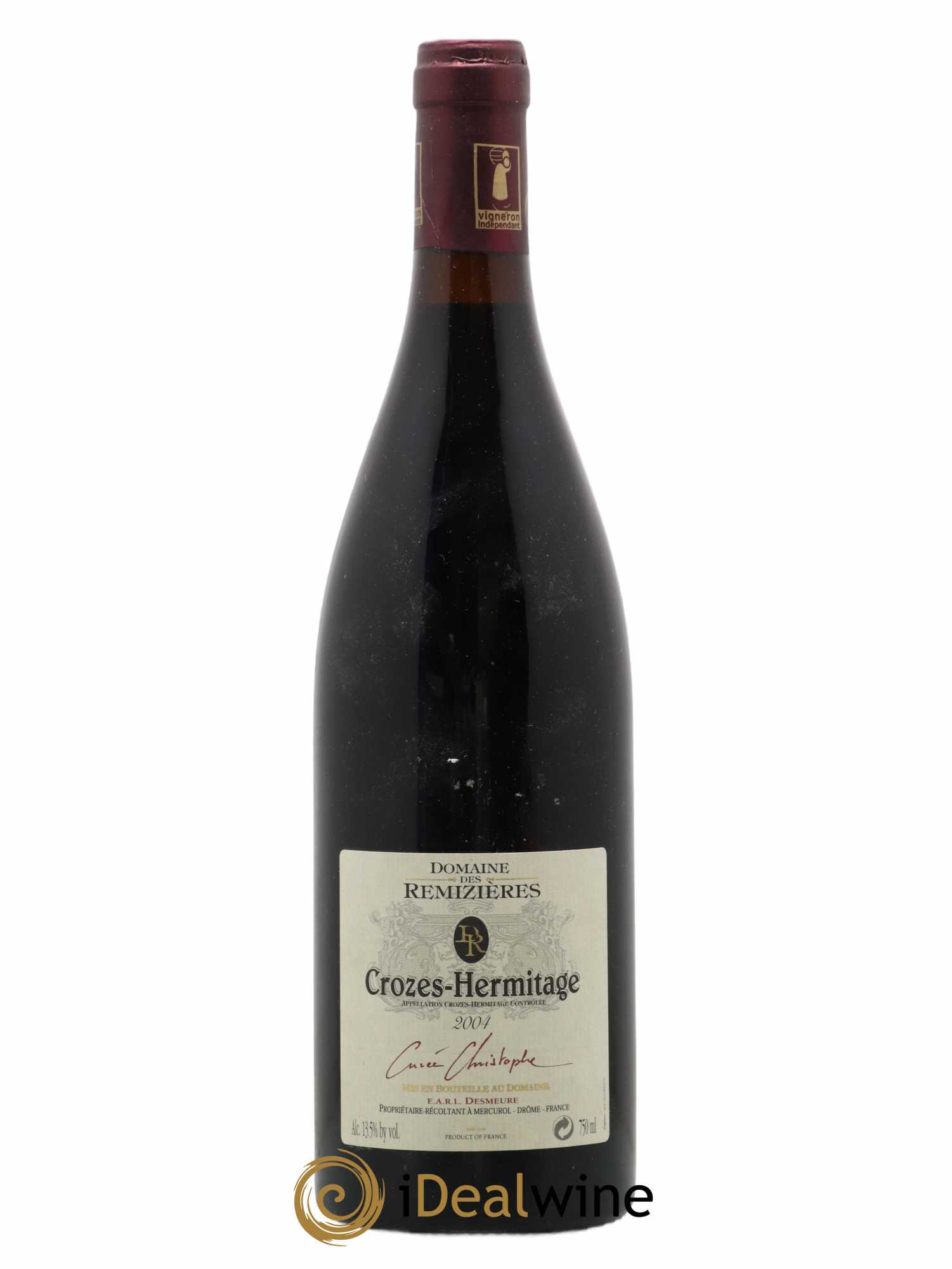 Crozes-Hermitage Cuvée Christophe Rémizières (Domaine des) 2004 - Lot de 1 bouteille - 0