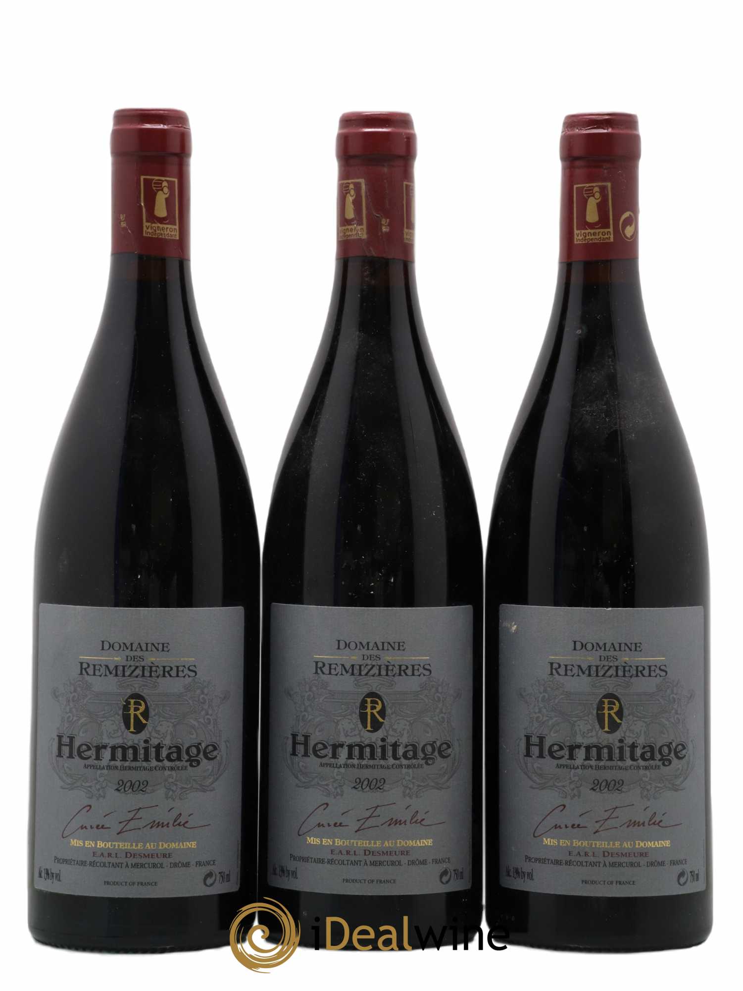 Hermitage Cuvée Emilie Rémizières (Domaine des) 2002 - Lot de 3 bouteilles - 0