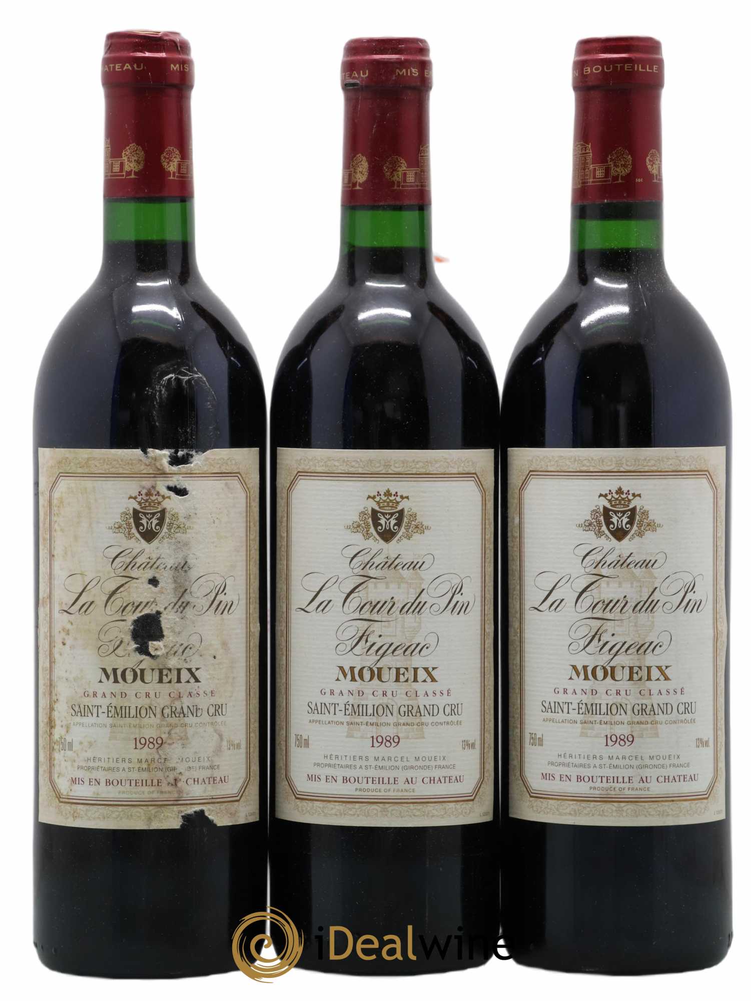 Château la Tour du Pin Figeac 1989 - Lot de 3 bouteilles - 0