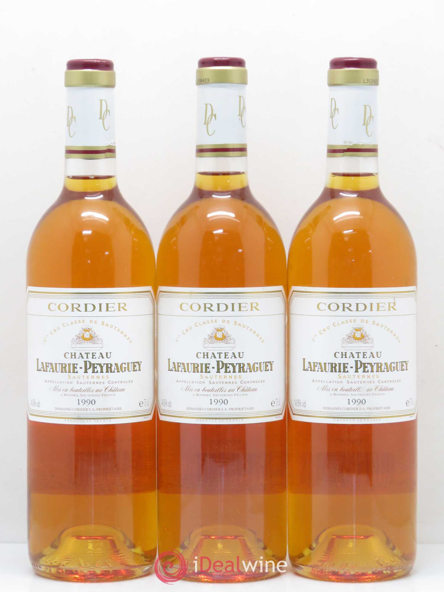 Château Lafaurie-Peyraguey 1er Grand Cru Classé 1990 - Lotto di 3 bottiglie - 0
