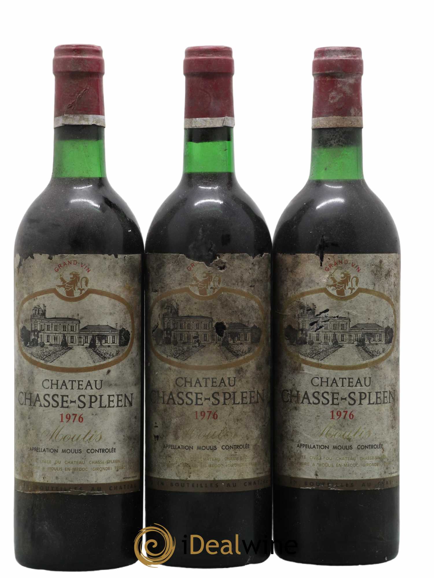 Château Chasse Spleen 1976 - Lot of 3 bottles - 0