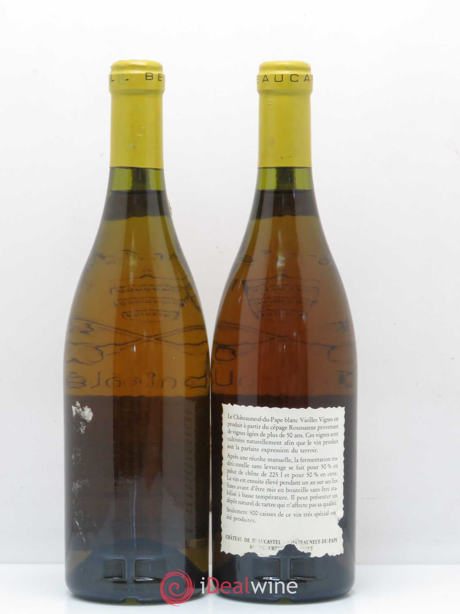 Châteauneuf-du-Pape Château de Beaucastel Vieilles vignes Roussanne Famille Perrin 1992 - Lot de 2 bouteilles - 1