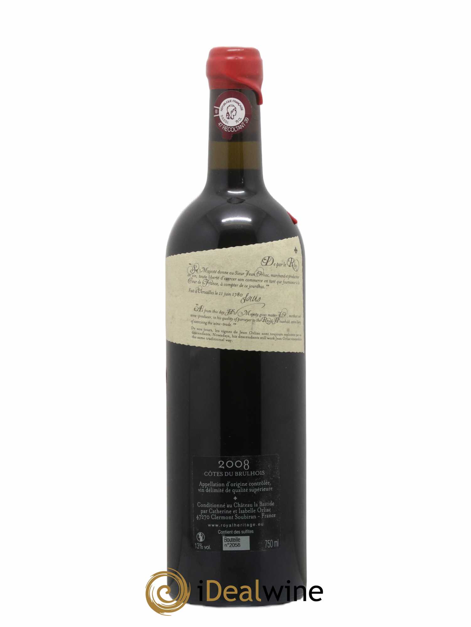 Sud-Ouest Côtes du Bruhlois Royal Heritage Château Labastide 2008 - Lot de 1 bouteille - 1