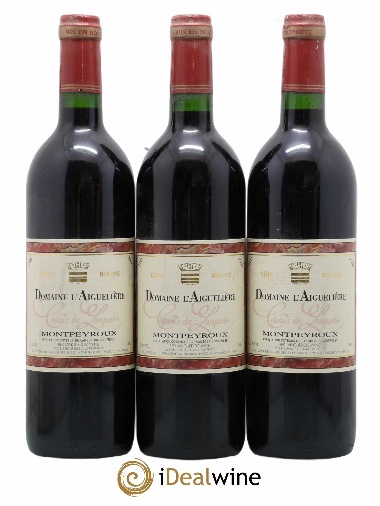 Languedoc Montpeyroux Domaine de l' Aiguelière Cote Rousse A. Commeyras 2000 - Lot de 3 bouteilles - 0