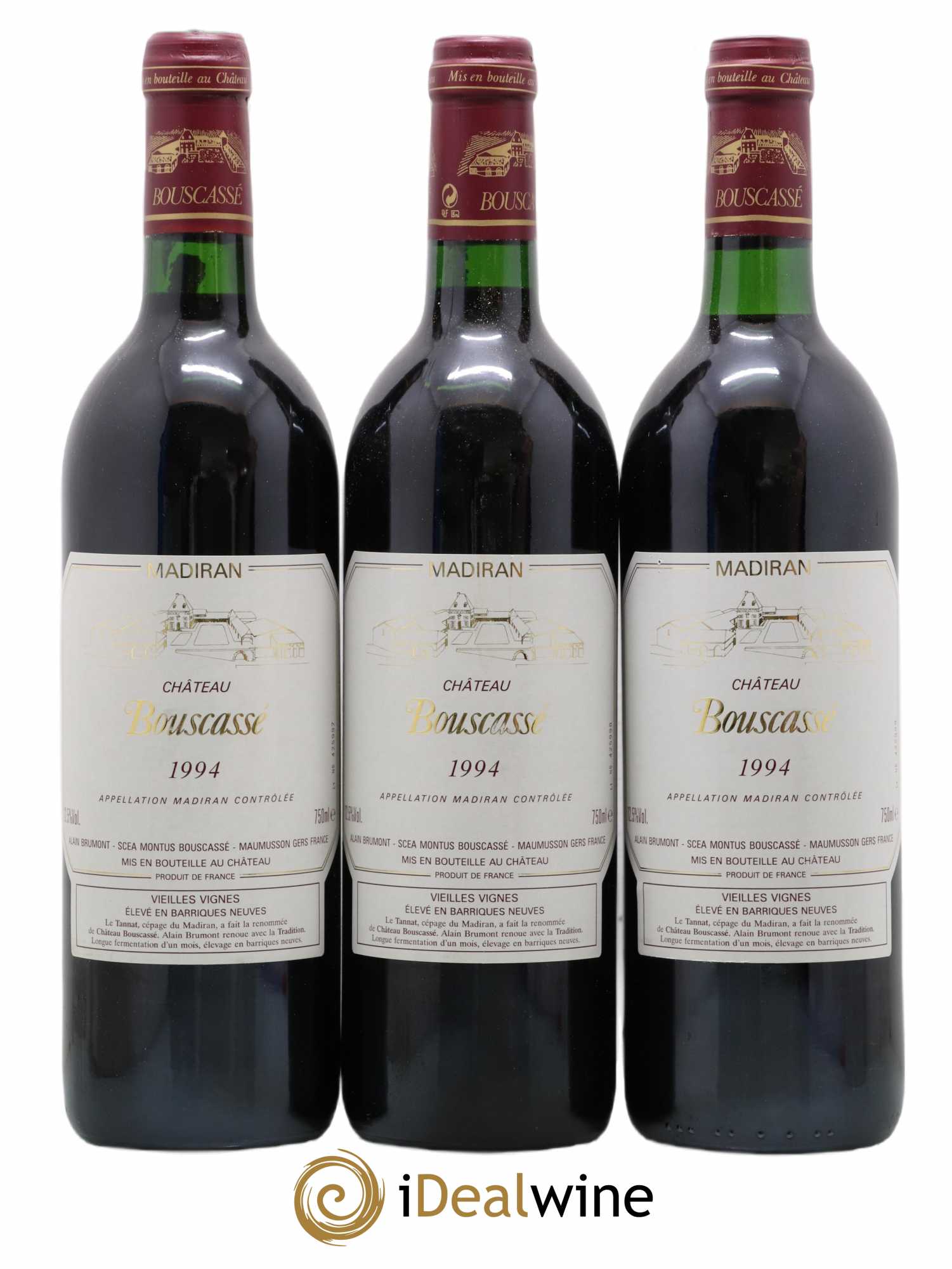 Madiran Vieilles Vignes Château Bouscassé - Alain Brumont 1994 - Lot de 3 bouteilles - 0