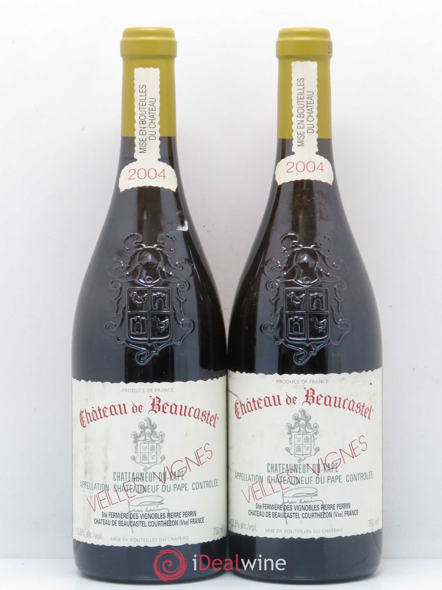 Châteauneuf-du-Pape Château de Beaucastel Vieilles vignes Roussanne Famille Perrin 2004 - Lot de 2 bouteilles - 0