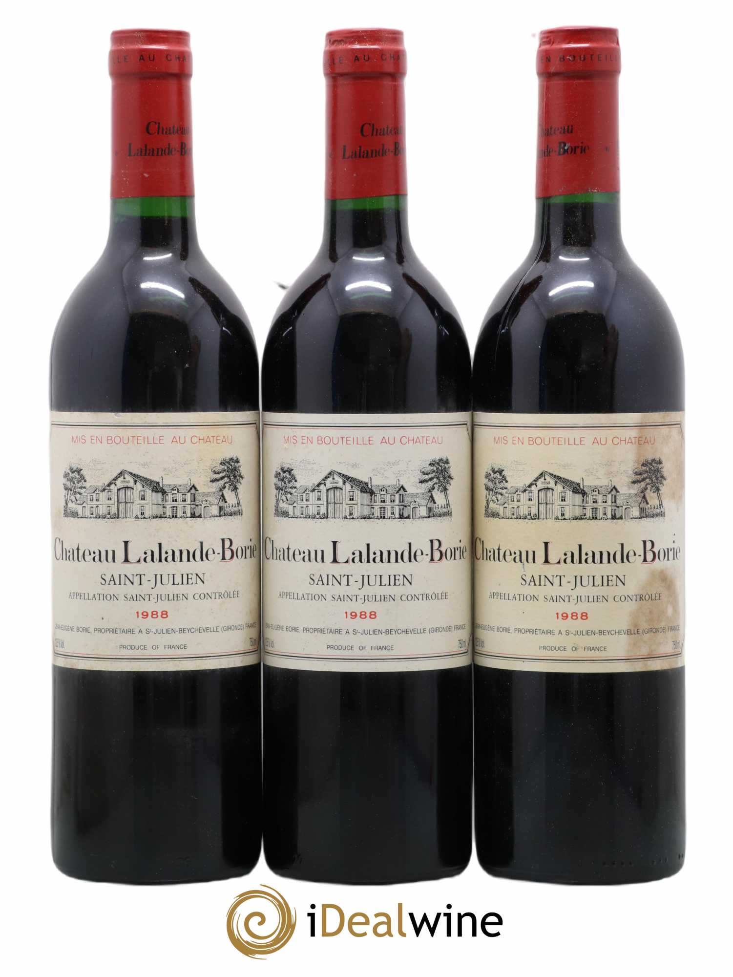 Château Lalande Borie 1988 - Lot de 3 bouteilles - 0