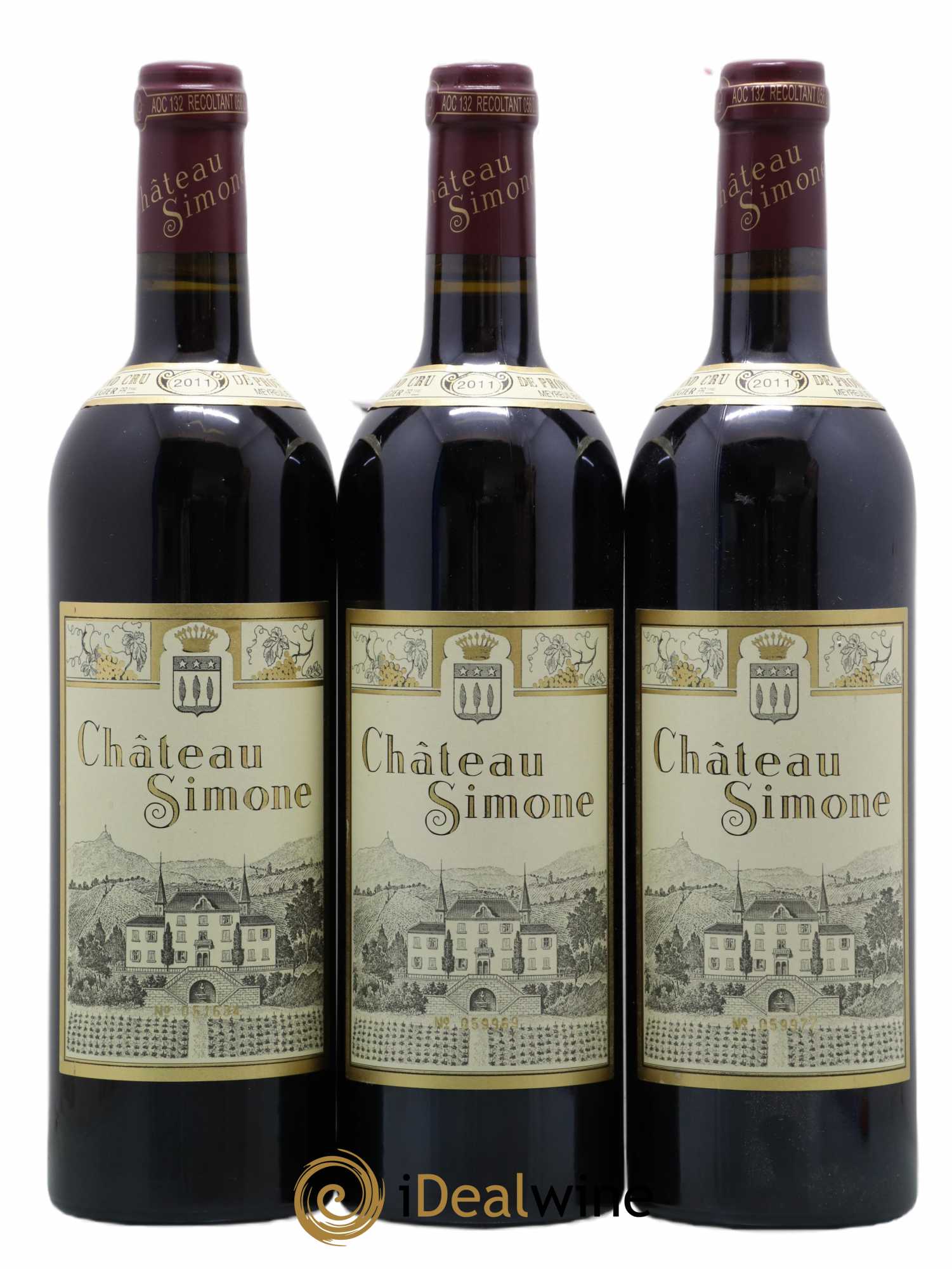Palette Château Simone Famille Rougier 2011 - Posten von 3 Flaschen - 0