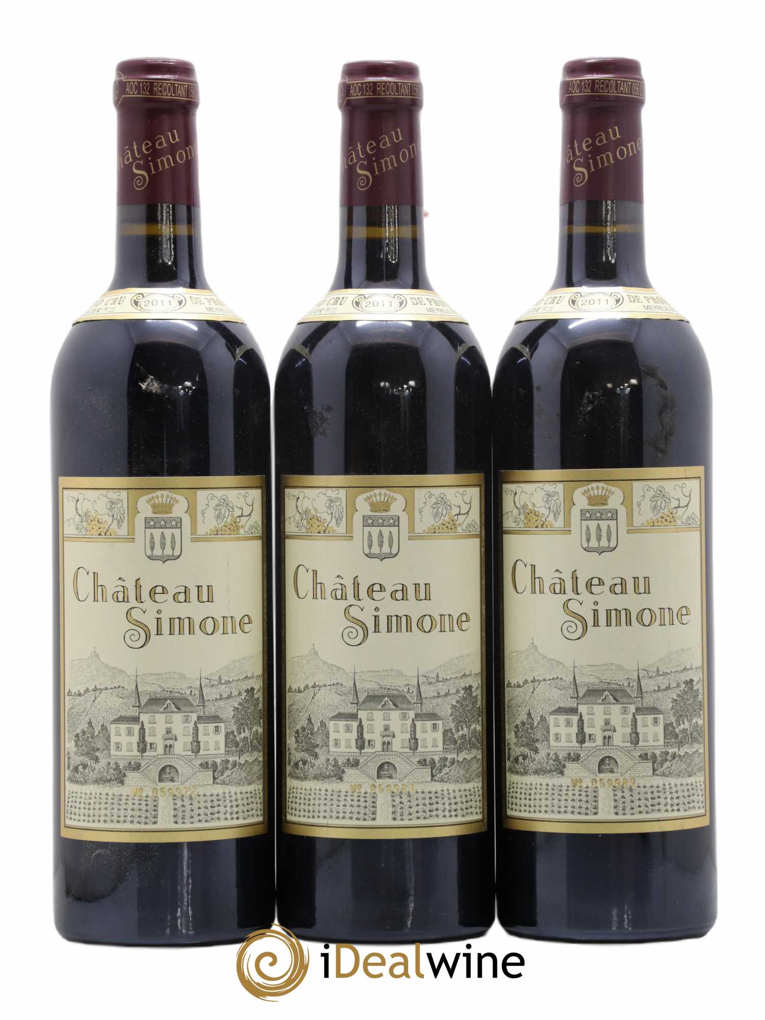 Palette Château Simone Famille Rougier 2011 - Posten von 3 Flaschen - 0