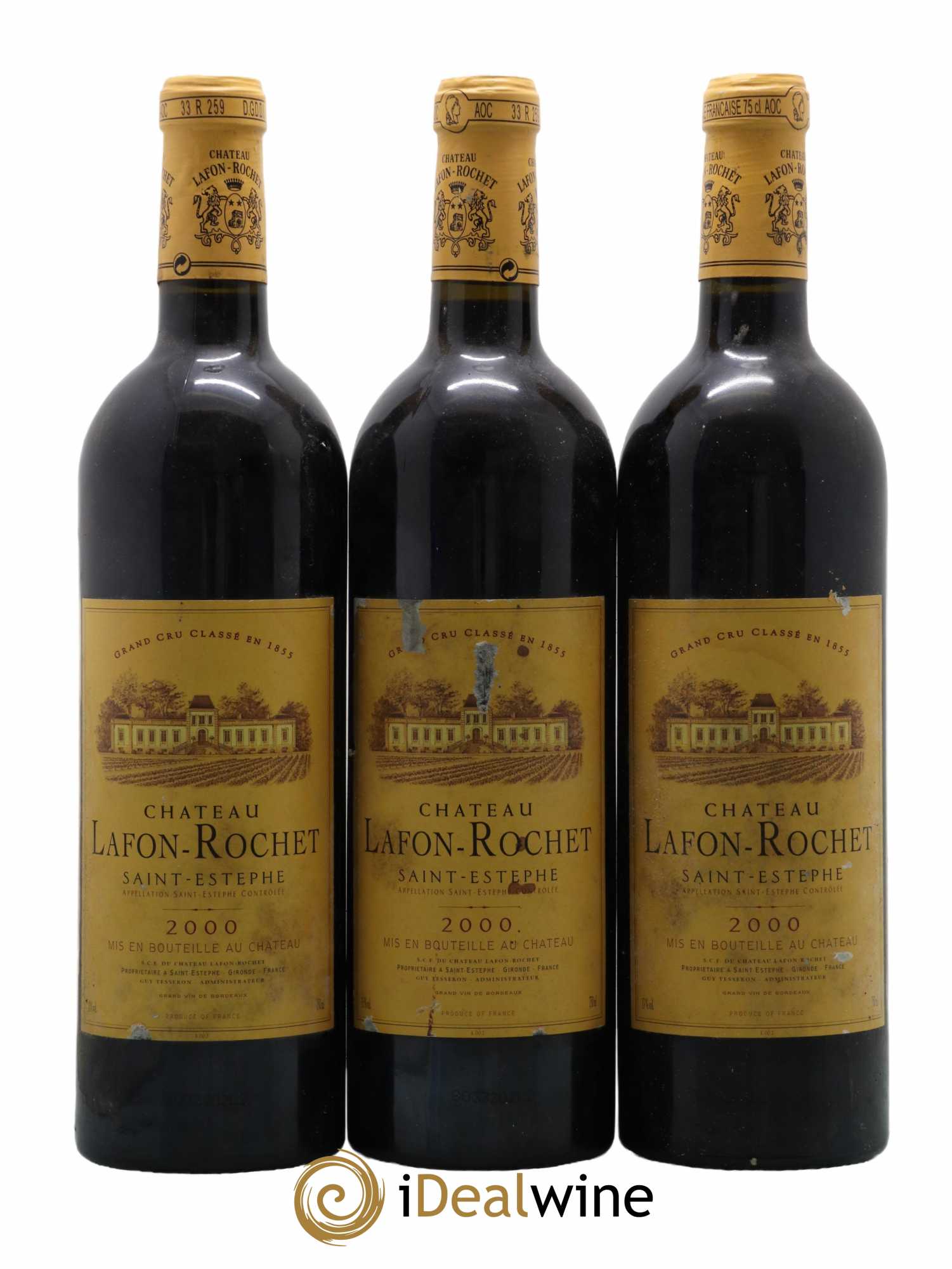 Château Lafon Rochet 4ème Grand Cru Classé 2000 - Lot de 3 bouteilles - 0