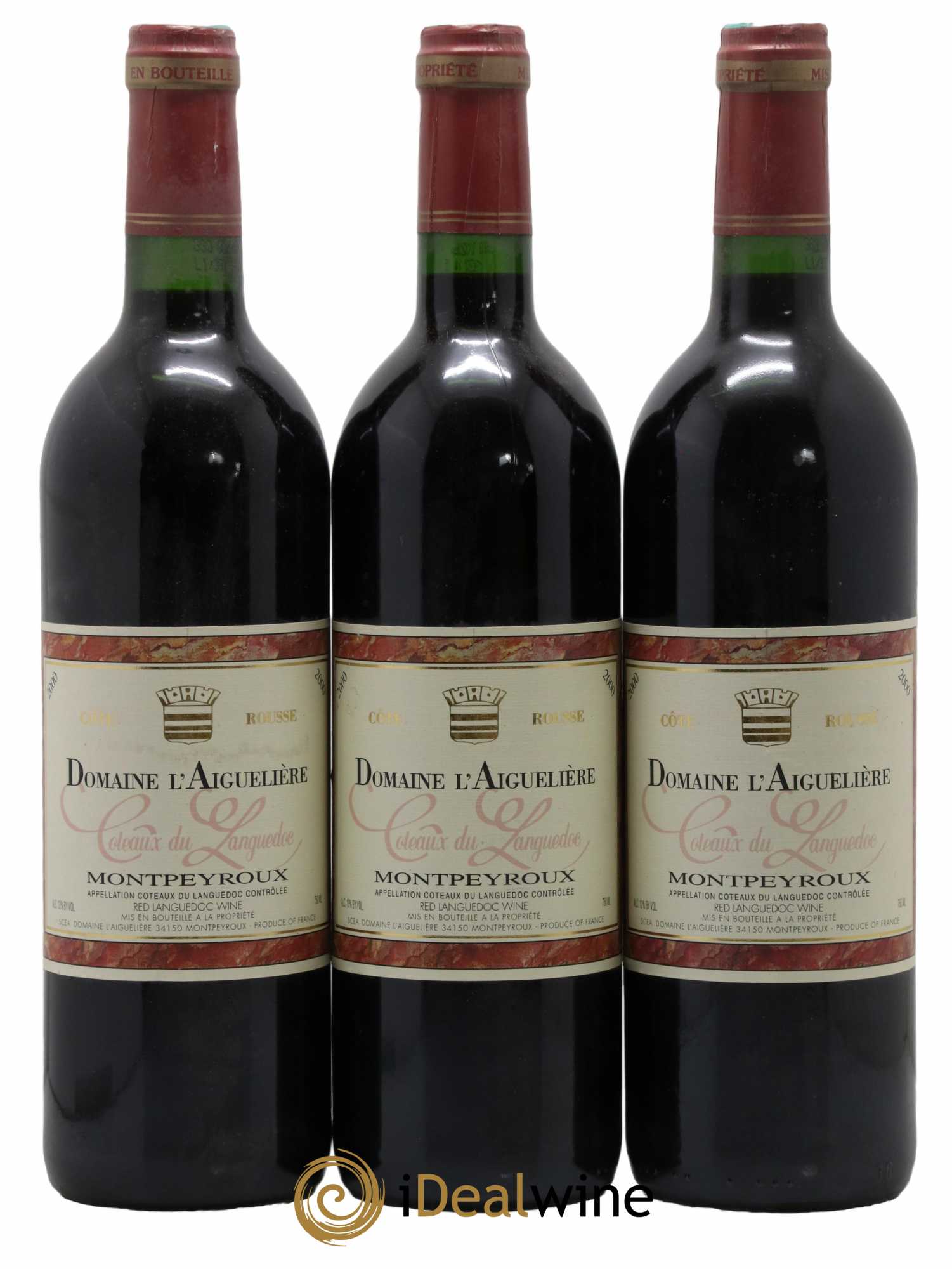 Languedoc Montpeyroux Domaine de l' Aiguelière Cote Rousse A. Commeyras 2000 - Lot de 3 bouteilles - 0